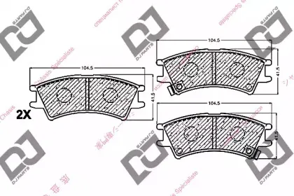 Комплект тормозных колодок, дисковый тормоз DJ PARTS купить